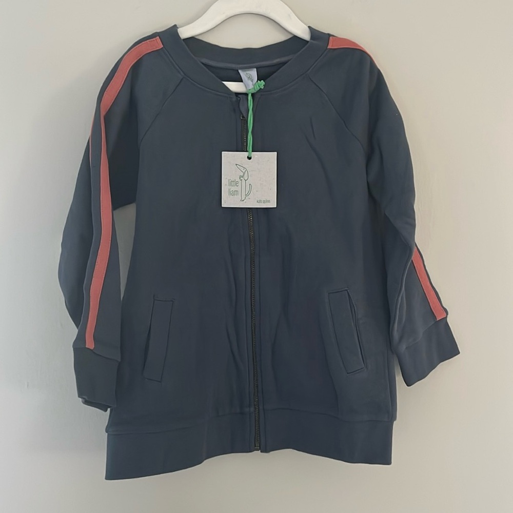 NWT Kate Quinn Little Liam Cotton Retro Stripe Track Jacket 8Y